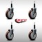 Service Caster 5'' SS Maroon Poly Wheel Swivel 3/4'' Expanding Stem Caster Set, 4PK SCC-SSEX20S514-PPUB-MRN-34-4 - alternate 2